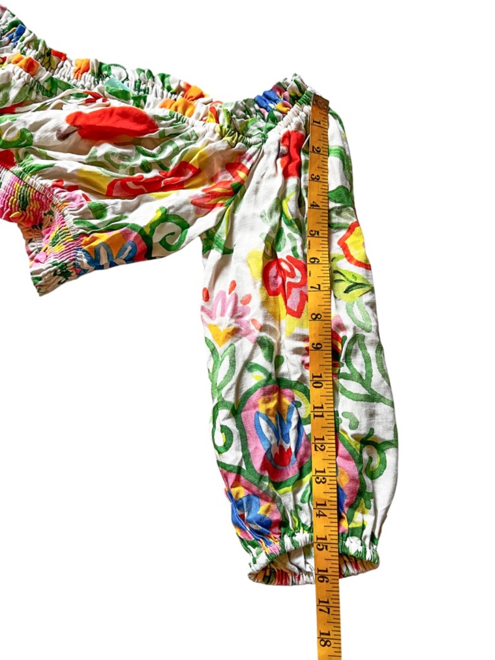 Farm Rio Off The Shoulder Tropical Floral Crop Top Size L - Picture 10 of 13